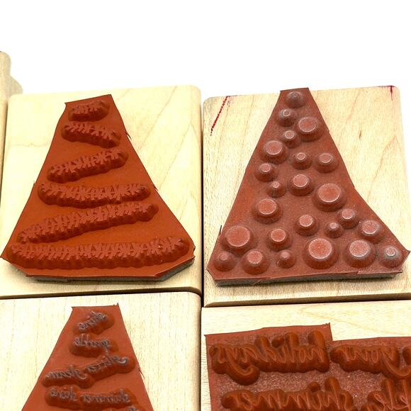 Stampin' Up! Trim The Tree Rubber Stamps Christmas Holiday Joy Modern 2005 (6) - Picture 8 of 13